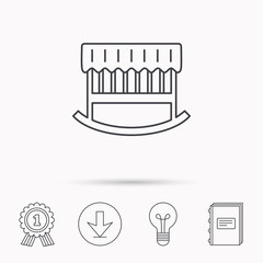 Baby cradle bed icon. Crib or cot sign.