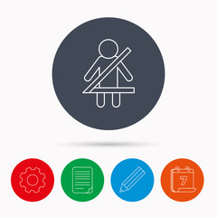 Fasten seat belt icon. Human silhouette sign.