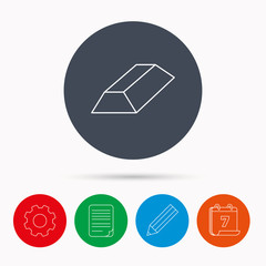 Gold bar icon. Banking treasure sign.