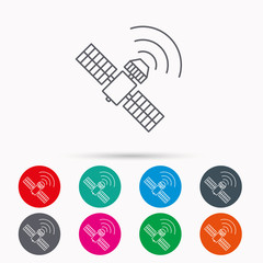 GPS icon. Satellite navigation sign.