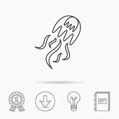 Jellyfish icon. Marine animal sign.