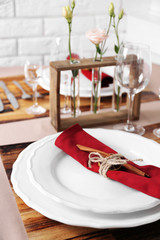 Beautiful table setting, close up