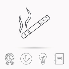 Smoking allowed icon. Yes smoke sign.