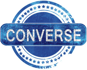converse grunge blue stamp. Isolated on white. - obrazy, fototapety, plakaty
