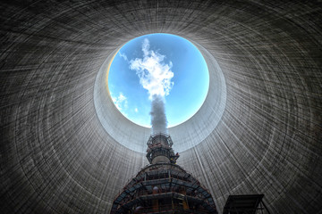 Huge Power plant producing heat
