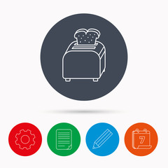 Toaster icon. Sandwich machine sign.