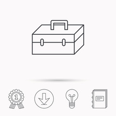 Toolbox icon. Repair instruments sign.