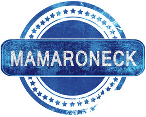 mamaroneck grunge blue stamp. Isolated on white.