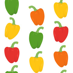 Seamless pattern with bright peppers