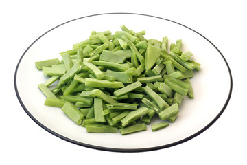 Cut Green Beans in a plate