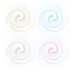 Vector Set of Multicolored Swirl Cream Texture Backgrounds Isolated