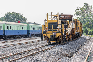 Fototapeta na wymiar Diesel Locomotive, Train in Thailand