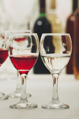 Glasses with different kind of wine