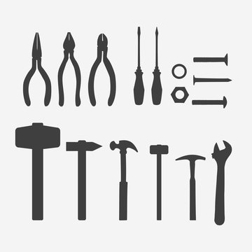 Set of editable icons of building