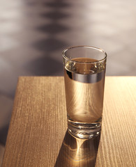 Glass of water on a table indoors