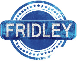 fridley grunge blue stamp. Isolated on white.