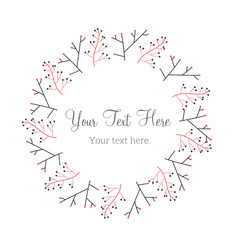 Floral Frame Collection. Set of cute retro flowers arranged un a shape of the wreath perfect for thank you card wedding invitations and birthday cards