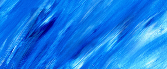 Blue Abstract acrylic texture background. Hand paint brush texture, acrylic textured backdrop. Dynamic Brush Stroke. Art Abstract Space for Text