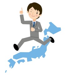 ジャンプするビジネスマン
