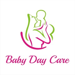 Baby day care and love logo template