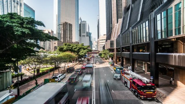 The traffic at downtown in the rush hour, Hong Kong,China 
