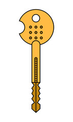 Door key isolated on white background.. Flat icon. Vector 