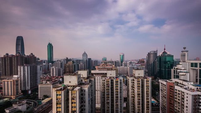 The bird view of Shenzhen's cityscape, Shenzhen, China 

