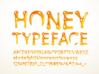 Vector honey typeface