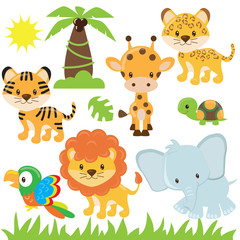 Obraz na płótnie Canvas Jungle animal vector illustration
