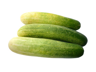 fresh green cucumber on white background vegetables thailand 11