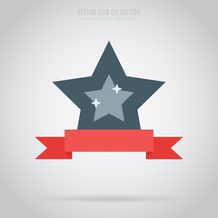 Winner badge isolated vector in flat design style. Colorful winner badge or label. First place.