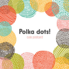 Polka dot design postcard.