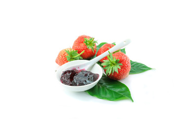 Fresh strawberry and jam