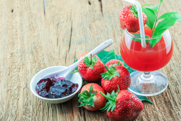 Fresh strawberry and Juice Strawberry's.