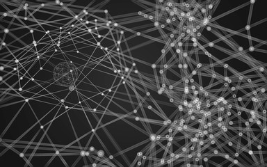 Abstract polygonal space low poly dark background