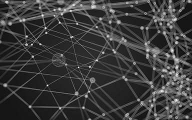 Abstract polygonal space low poly dark background