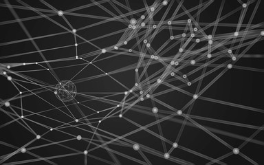 Fototapeta premium Abstract polygonal space low poly dark background