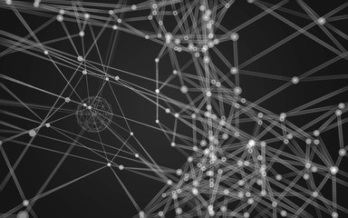 Abstract polygonal space low poly dark background