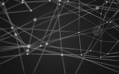 Abstract polygonal space low poly dark background