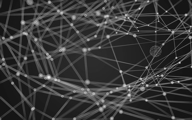 Abstract polygonal space low poly dark background