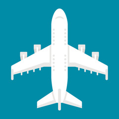 Flat design airplane top view