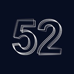 number 52 outline storke