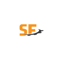 sf alphabet with swoosh gears