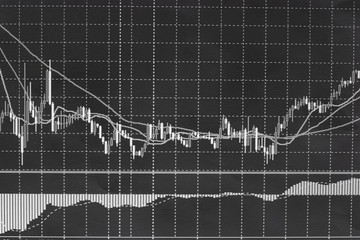 Stock exchange trade chart on paper background