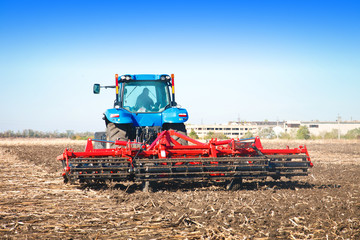Tractor working in a field