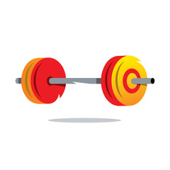 Metal Barbell Vector Cartoon Illustration.