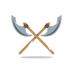 Two crossed Halberds Vector Illustration.