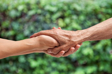 Hands of an elderly senior