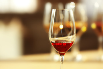 Glass of red wine, close up