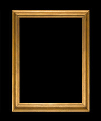 Gold frame Elegant vintage Isolated on black background